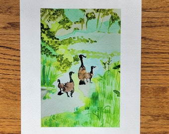 Geese Glicee Print, 5x7 Art