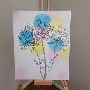 Floral Painting, Original 16x20 Canvas Art, Acrylic Flower Painting