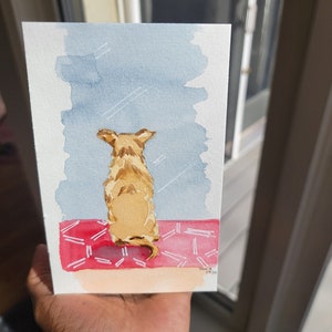 Dog Art, 4x6 Watercolor Original Painting