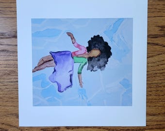 Floating Woman Swim Print, 8x8