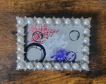 Bubble Art, Tiny Framed 2x3 Acrylic Painting
