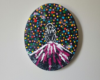 Silhouette Textured Acrylic Painting, 10in Canvas