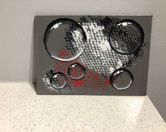 Surface Bubbles Acrylic Panel Painting, 5x7 Canvas Art