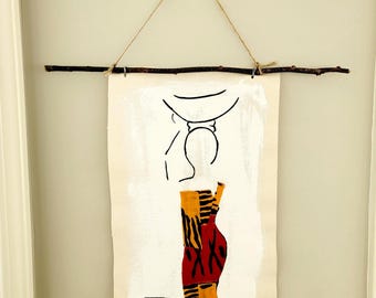 Original African Woman Acrylic Painting, African Art