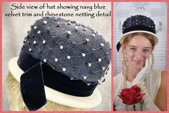 Summer Cool in this Mod Navy Blue & White Bubble … - image 6