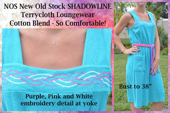 UNWORN Shadowline Terrycloth Robe, Romper, Beach C