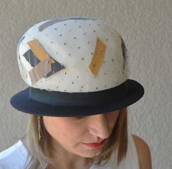 Henry Pollak Brimmed Hat Vintage Henry Pollack of N.Y. Large Freestyle Sculpted Brim  main image 4