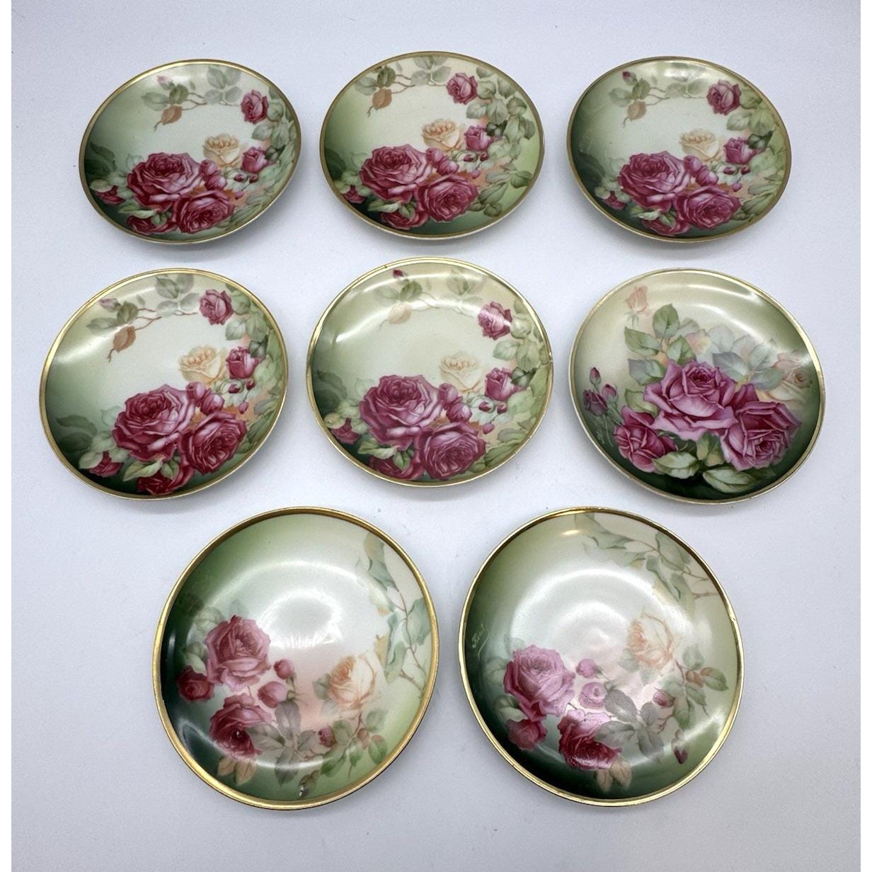 6 ASSIETTES PLATES Porcelaine Fine De Limoges J.b.t &Cie Floral Et