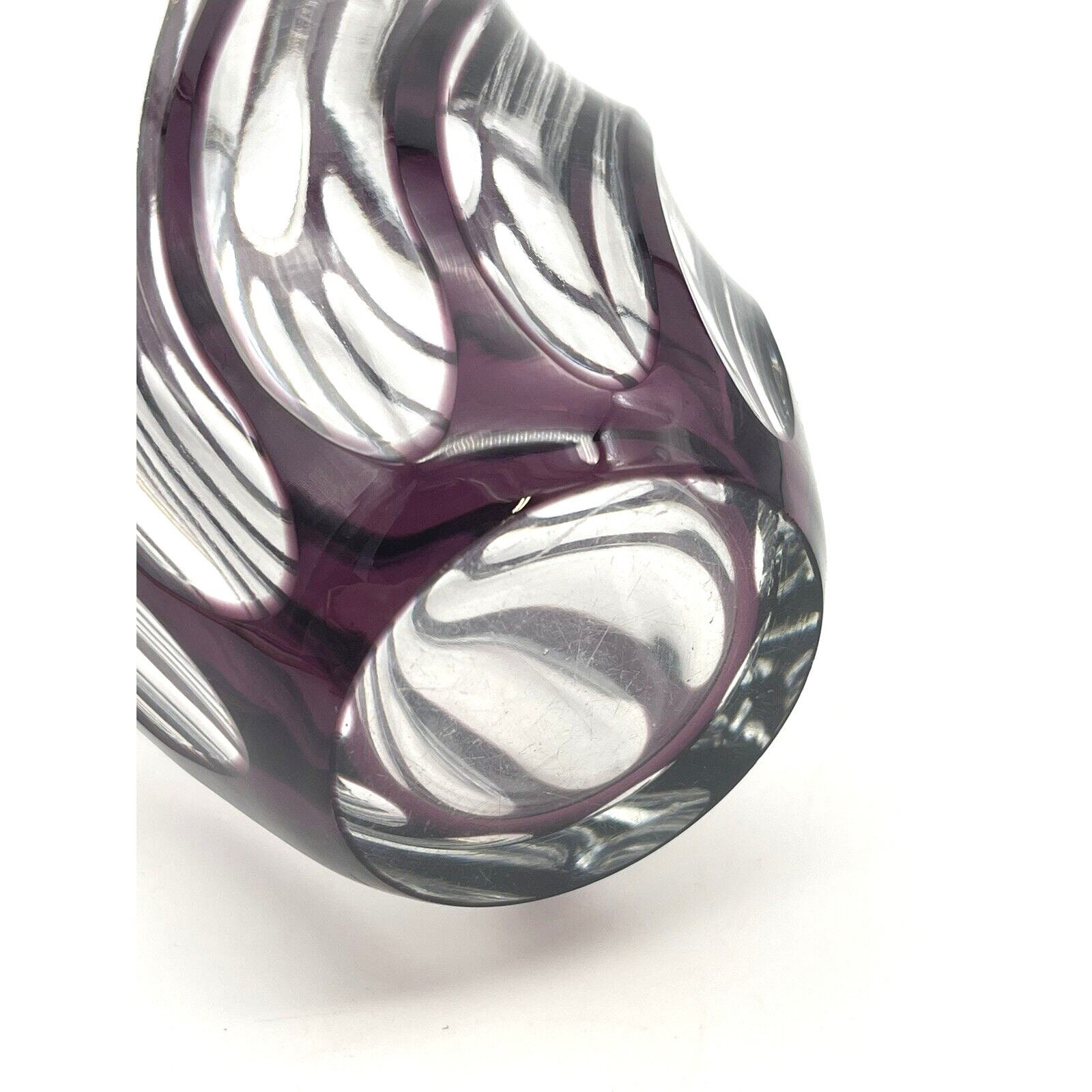 Bohemia OERTEL Vase, Haida, Crystal Glass Amethyst Purple Cut to