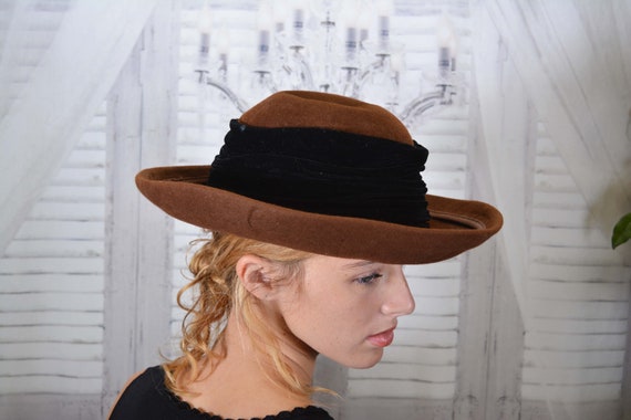 Fall Splendor in this Chocolate Brown Felted Bret… - image 9