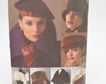 VOGUE 7980 Pattern, Hats, Beret, Cloche & Bucket Hats, Wraps, Stoles, Winter Wedding, Size S, M and Large, Should Fit Most, CUT and Complete