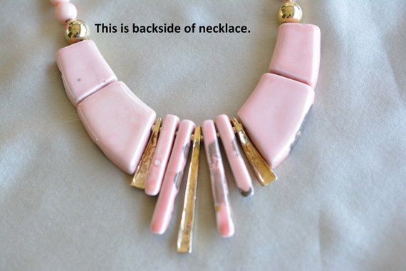 Avant Garde Chunky Modernist Pendant Necklace, Sa… - image 3