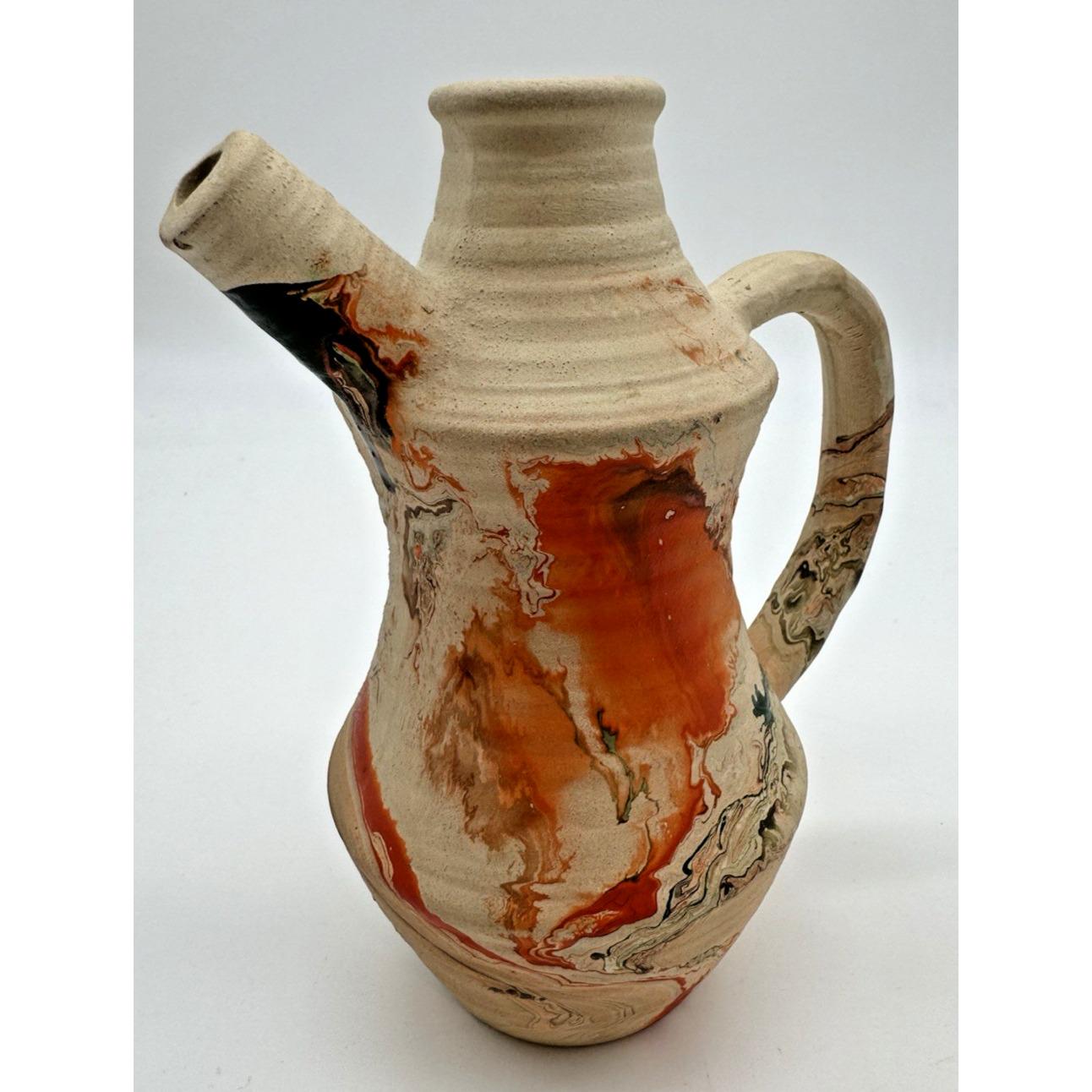 NEMADJI POTTERY made in USA ネマジ アンティーク VINTAGE】Nemadji Pottery Flower Base ”Made In USA