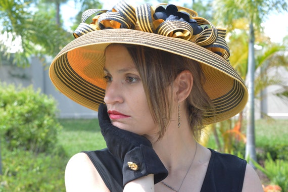 Yellow Straw Portrait Hat KAKYCO 15 