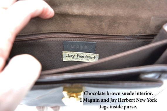 JAY HERBERT Brown Leather Handbag from I. Magnin,… - image 4