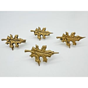 Brass Napkin Ring Holder (Set of 4) Maple Leaf, Holiday, Autumn, Spring, VTG