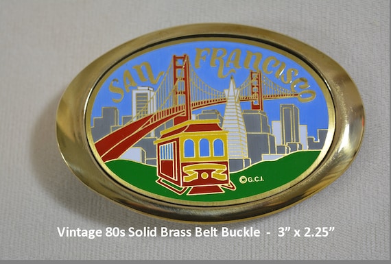 SAN FRANCISCO Solid Brass Belt Buckle, Golden Gate Bridge  display picture 2