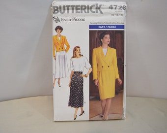 90s Evan Picone Sewing Pattern, Jacket, Top, Skirt, Bust 34-38"