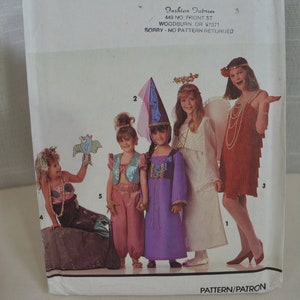 SIMPLICITY 7547 or 7553 Pattern, Girls Costume, Flapper, Princess,Genie Harem Girl,Mermaid, Angel  Bust 26 to 32&quot; Girls Size 7 to 14 Vtg 90s