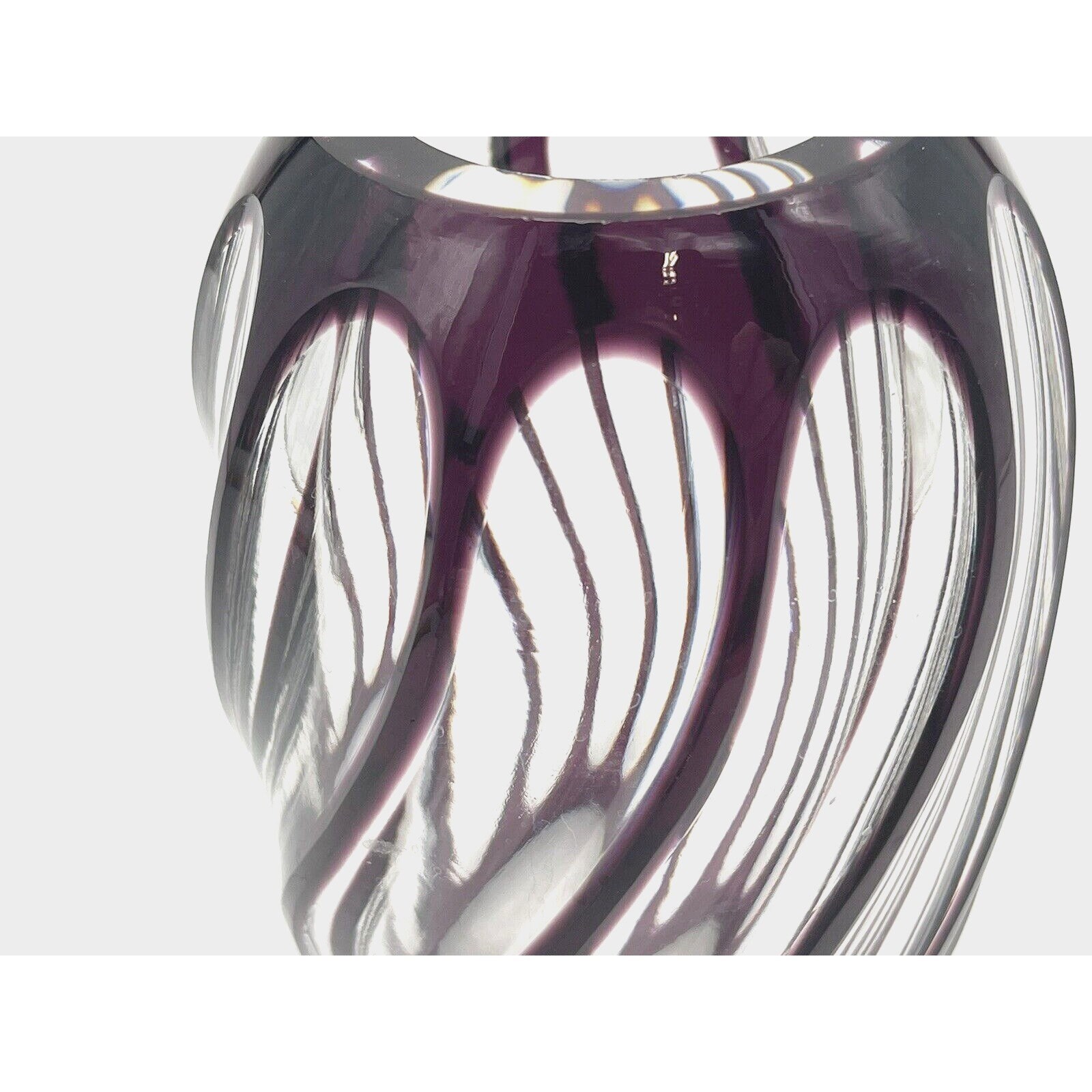 Bohemia OERTEL Vase, Haida, Crystal Glass Amethyst Purple Cut to