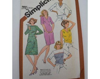 UNCUT Simplicity 5152 Pattern Junior Sz 13/14 Pullover Dress,Top (For Knit Fabrics) VTG 80s, Embroidery and Applique Transfer Options