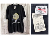 Universal Studios E.T. T-Shirt Single Stitch, Anvil, USA XL Black VTG 90 w Tags
