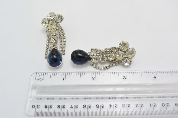 Chandelier Dangle Drop Earrings, Blue Sapphire Te… - image 8
