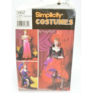 UNCUT Simplicity 0662 Costume Pattern Western Saloon Burlesque Moulin Sz 14-20