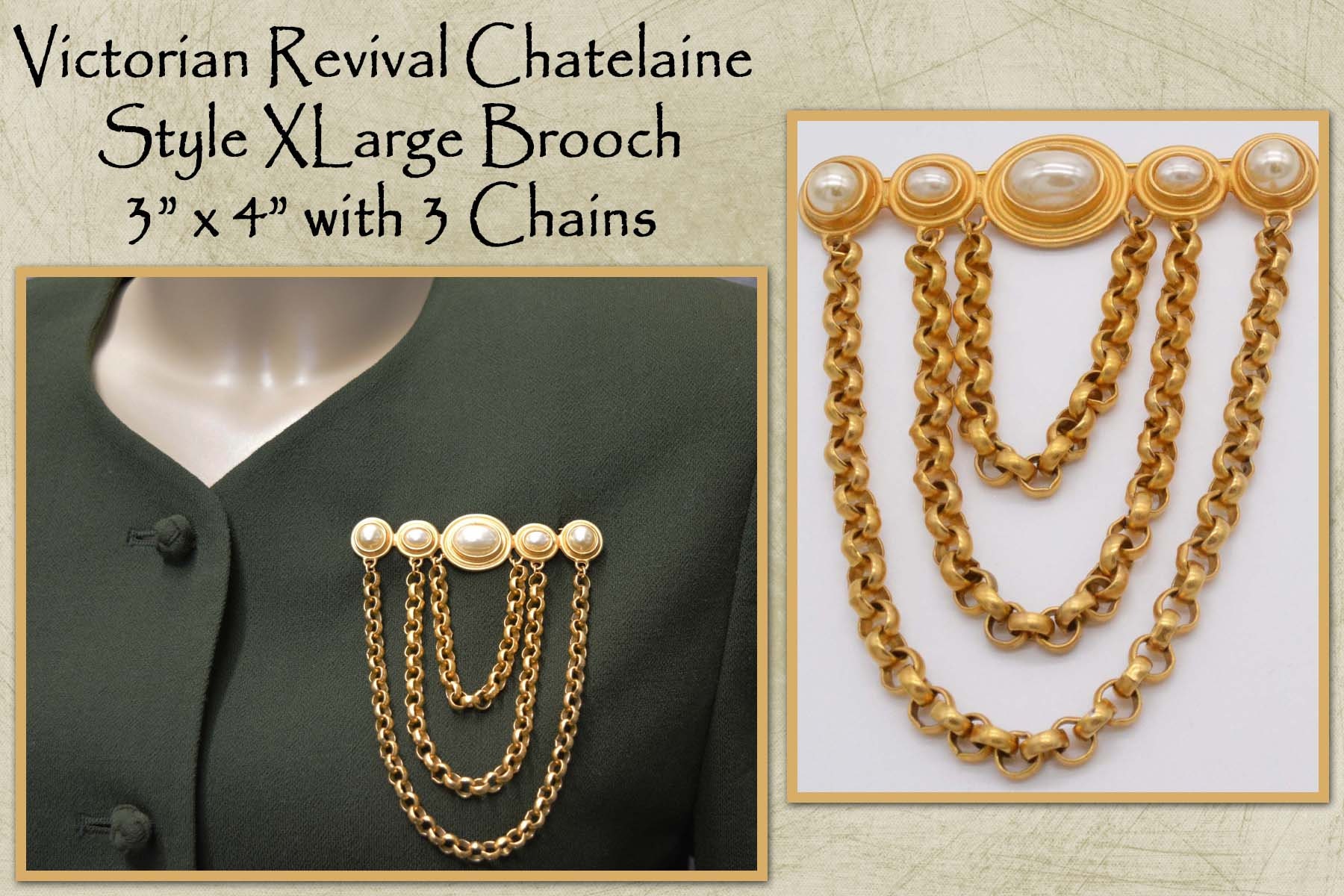 Pearl Chain Brooch 