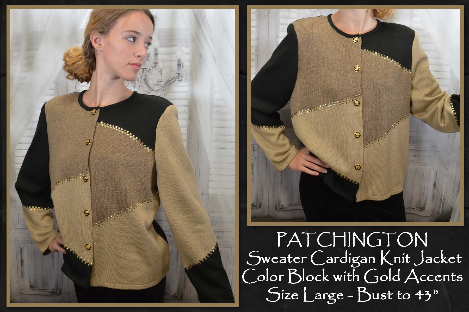 トップス COLOR BLOCK OVER KNIT CARDIGAN Women's Color Block Patchwork Cardigan Oversized Crochet