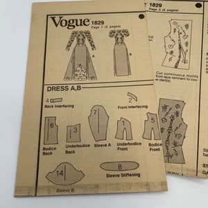 Pattern V1829 UNCUT Vogue 1829 Pattern, Bridal Wedding Dress, Bridesmaid, Formal ...