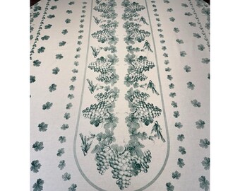 Vintage Poupees Yolande France Rectangular Tablecloth, Reversible