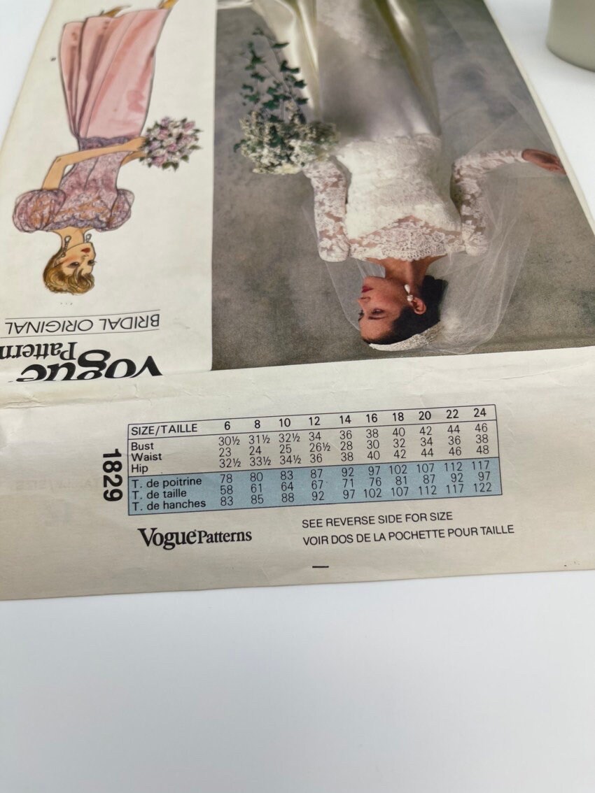 Pattern V1829 UNCUT Vogue 1829 Pattern, Bridal Wedding Dress, Bridesmaid, Formal ...