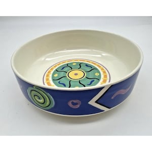 Mikasa Intaglio COLORAMA Round Vegetable Bowl 8 3/8&quot; Whimsical Design EUC
