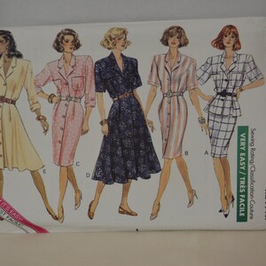 UNCUT Butterick 6316 Pattern, Top, Skirt,Dress, Loose Fitting, Pleated Bodice, Flared, Straight Skirt, Bust 34 to 38, Size 12,14,16, Vtg 80s