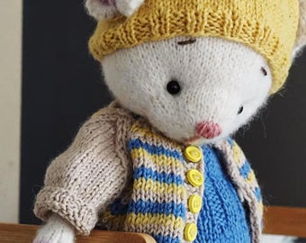 Spare Set of Clothing for Polushka Mouse - Hat, Boots, Cardigan and Overalls