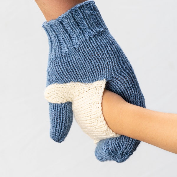 Hand knitted never let go double mitten. Holding hand mittens gift for Mother’s and Father’s Day. Anniversary gift