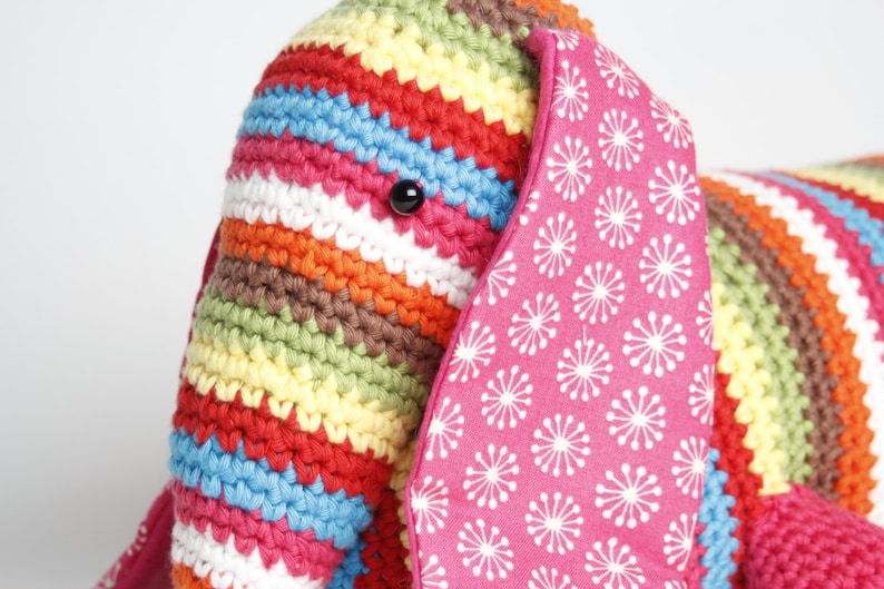 Stripy Dachshund Sausage Dog Crochet Doorstop or Draught Etsy UK