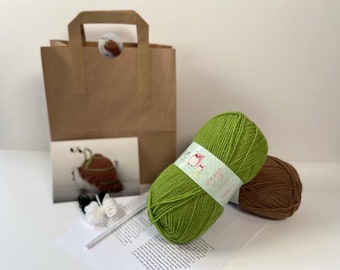 DIY Snail Tea Cosy Kit - Makes two reversable colours complete with yarn, pattern, instructions and accessories