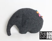 Felted Wool Elephant - Born Free Foundation Charity toy wool pillow