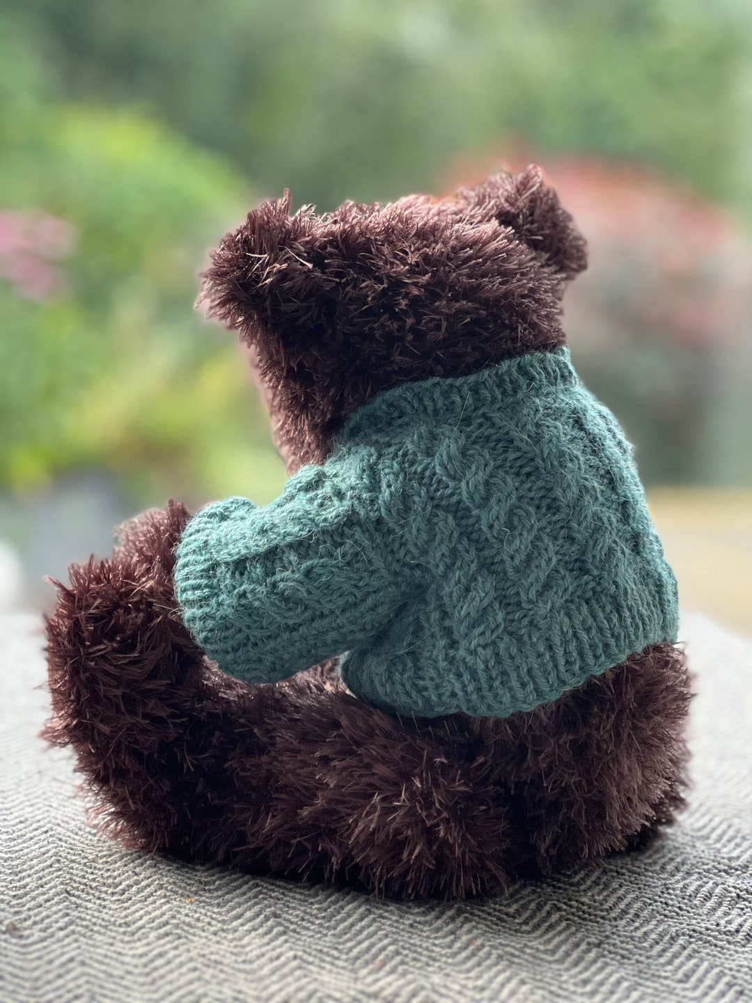 Teddy Bear With Knitted Sweater: Brown Bear Plush - Etsy