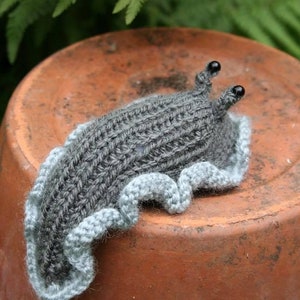 Knitted slug - garden lovers gift