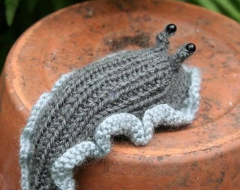 Knitted slug - garden lovers gift