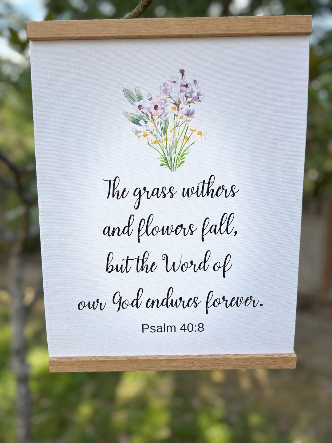 Custom Scripture Canvas Print: Watercolor Floral Christian Home Decor ...