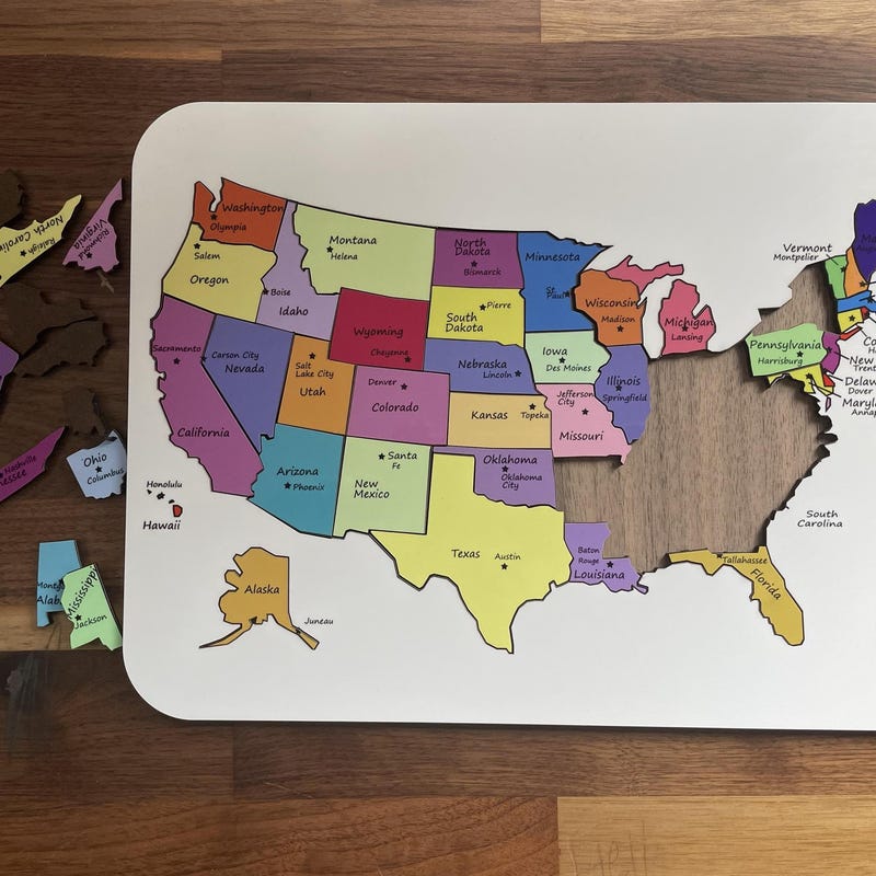 Map For Students Kids Map Toy - Etsy