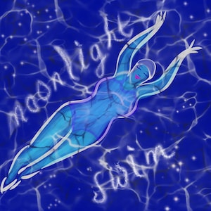 Moonlight Swim Print of Wild Swimmer
