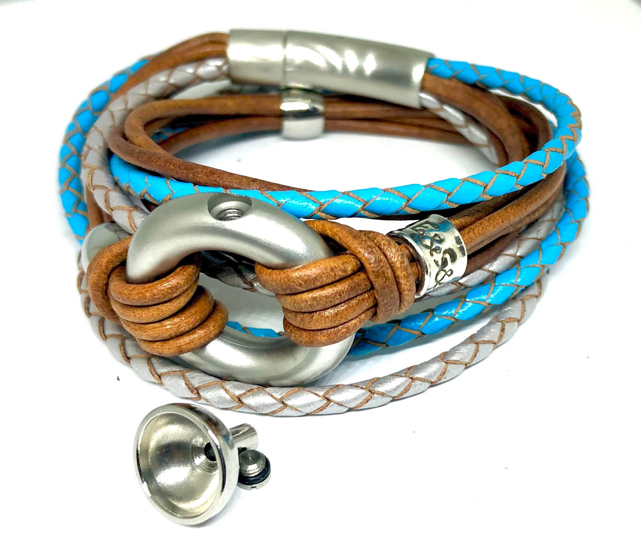 Womens Urn Bracelet for Cremains White Leather Wrap Bracelet Etsy