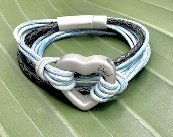 Pulsera de cremación para cenizas, pulsera de urna grabada, joyería de cremación para mascotas, joyería de cenizas, pulsera de urna de cuero, pulsera conmemorativa, urna para bebé
