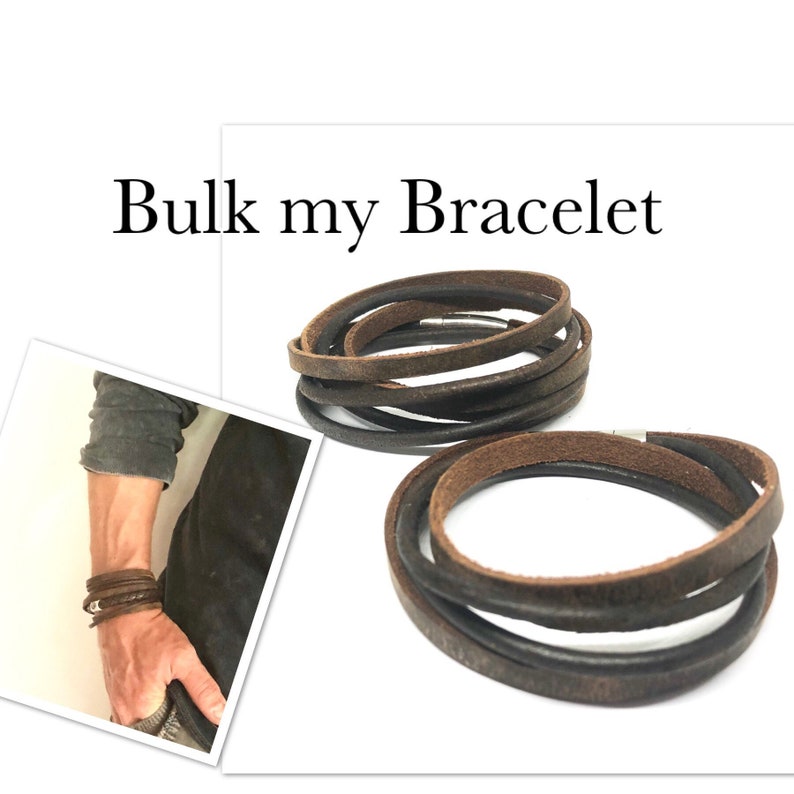 Leather Wrap Bracelets, Bulk My Bracelet, Mens Leather Bracelets, Gift for Him, Fathers Day Gift, Leather bracelet image 1