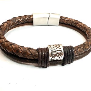 Personalised Leather Wrap Bracelet with Custom Silver Beads